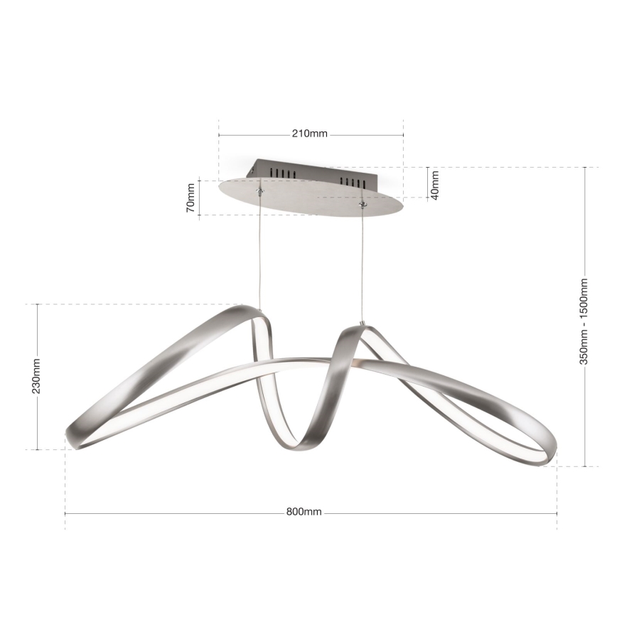 LED Stmievateľný luster na lanku CIRCUS LED/36W/230V strieborná