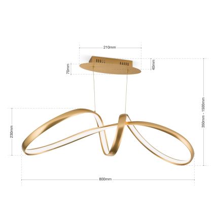 LED Stmievateľný luster na lanku CIRCUS LED/36W/230V zlatá