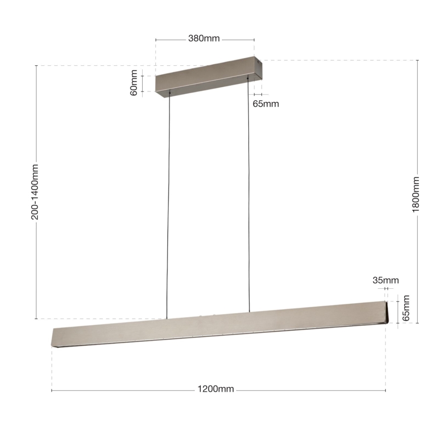 LED Stmievateľný luster na lanku TARA LED/44W/230V 2700/3800/4500/5700K matný chróm