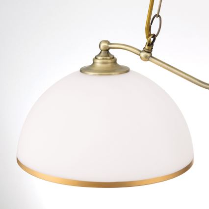 Luster na reťazi OLD LAMP 2xE27/40W/230V biela/mosadz