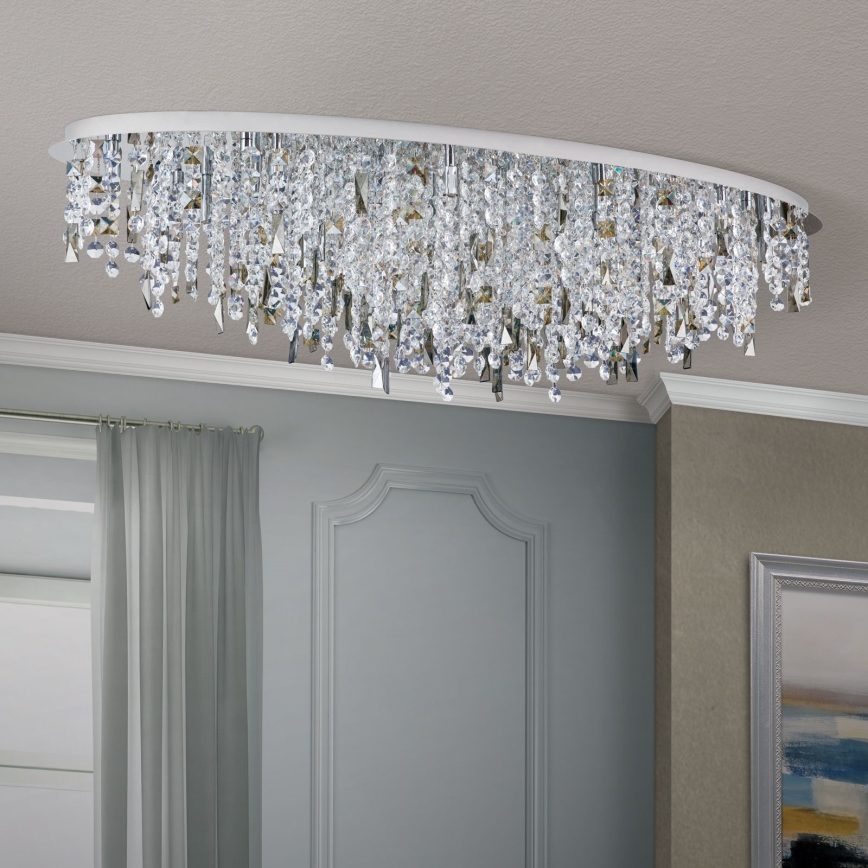 Krištáľové stropné svietidlo CRYSTALRIVER 21xG9/40W/230V lesklý chróm