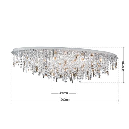 Krištáľové stropné svietidlo CRYSTALRIVER 21xG9/40W/230V lesklý chróm