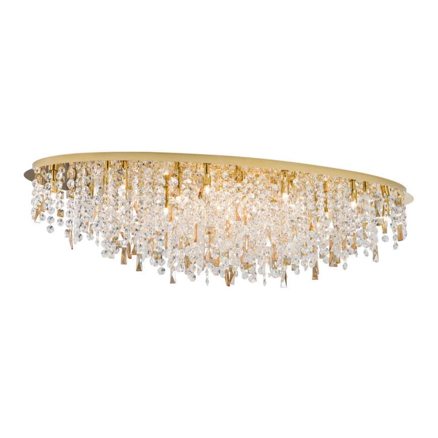 Krištáľové stropné svietidlo CRYSTALRIVER 21xG9/40W/230V zlatá