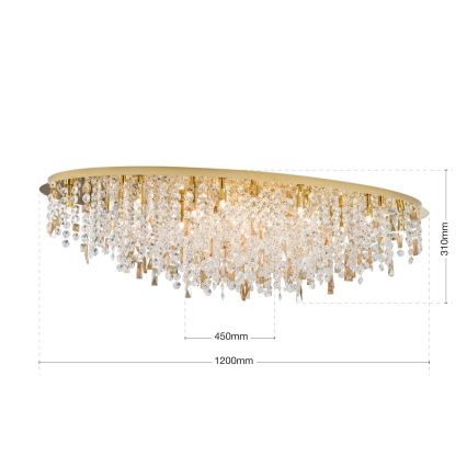 Krištáľové stropné svietidlo CRYSTALRIVER 21xG9/40W/230V zlatá