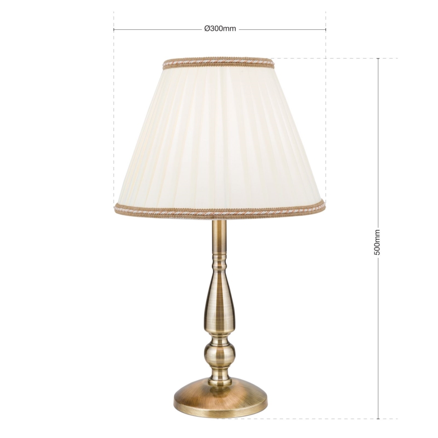 Stolná lampa TONIA 1xE27/60W/230V pr. 30 cm biela/bronz