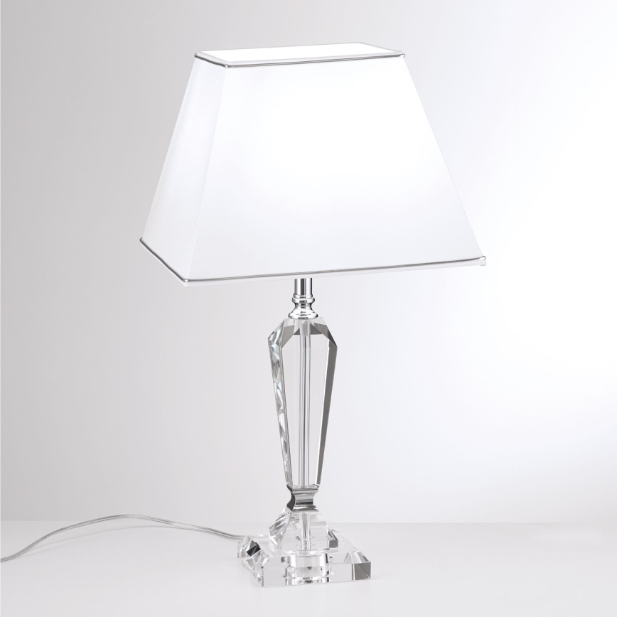 Krištáľová stolná lampa VERONIQUE 1xE27/60W/230V biela/číra