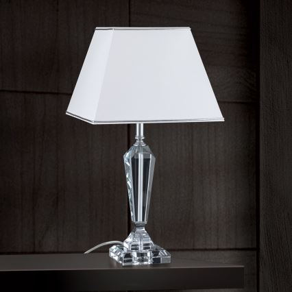 Krištáľová stolná lampa VERONIQUE 1xE27/60W/230V biela/číra