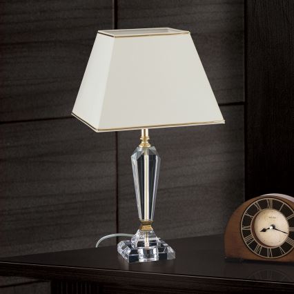 Krištáľová stolná lampa VERONIQUE 1xE27/60W/230V krémová/číra
