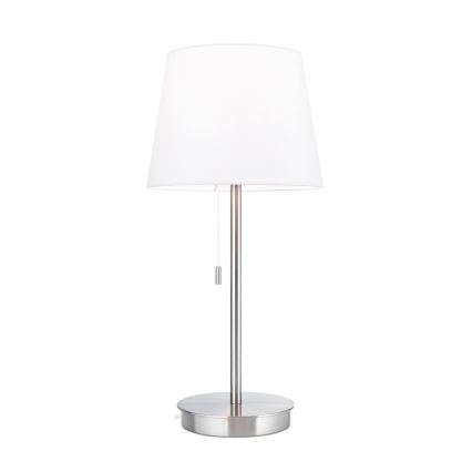 Stolná lampa s USB portom LUDWIG 1xE27/40W/230V 50 cm biela/matný chróm