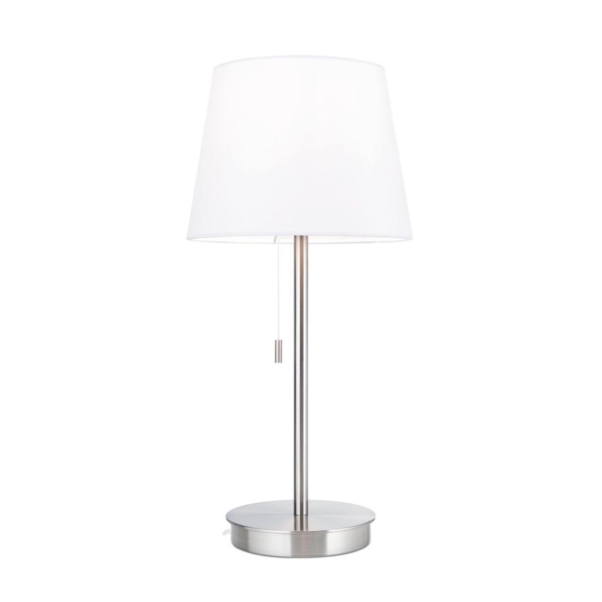 Stolná lampa s USB portom LUDWIG 1xE27/40W/230V 50 cm biela/matný chróm