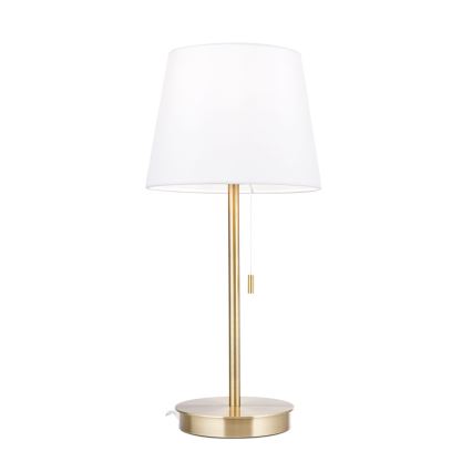 Stolná lampa s USB portom LUDWIG 1xE27/40W/230V 50 cm biela/zlatá