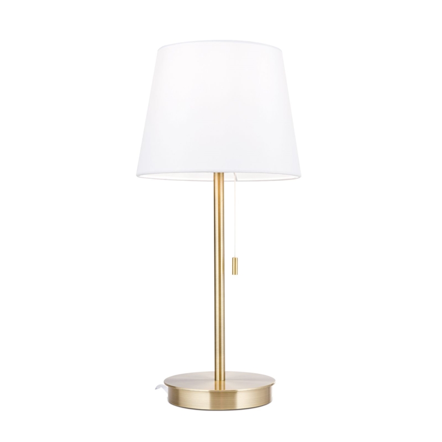 Stolná lampa s USB portom LUDWIG 1xE27/40W/230V 50 cm biela/zlatá