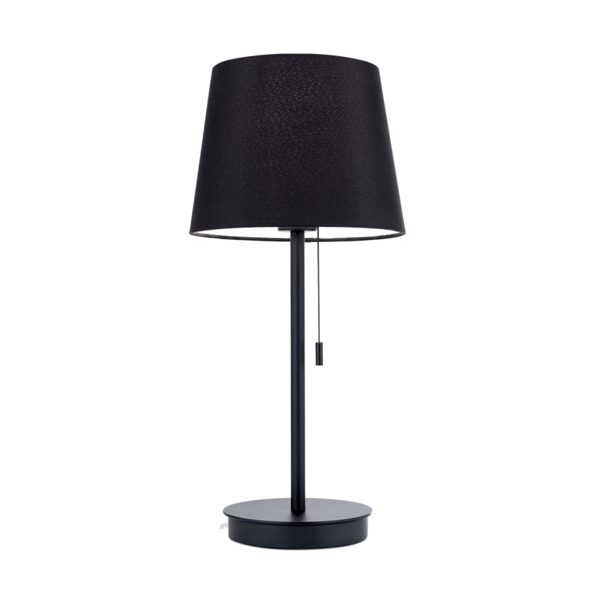 Stolná lampa s USB portom LUDWIG 1xE27/40W/230V 50 cm čierna
