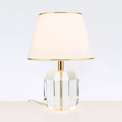 Stolná lampa ALEXIS 1xE27/60W/230V krémová/zlatá/číra