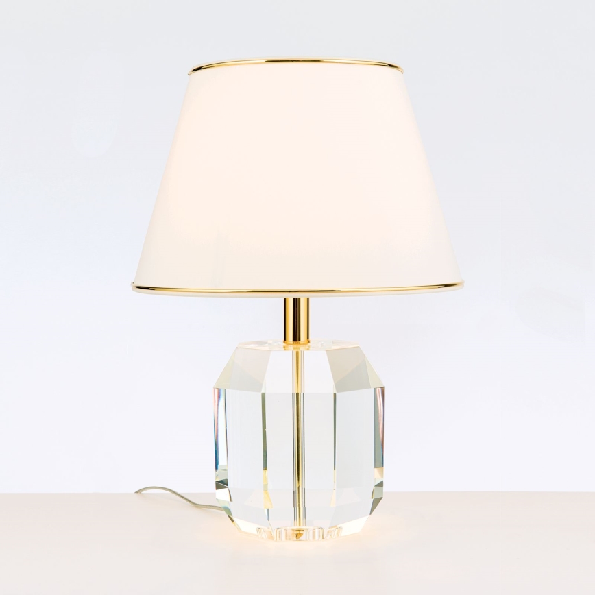 Stolná lampa ALEXIS 1xE27/60W/230V krémová/zlatá/číra