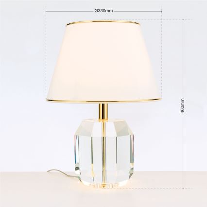 Stolná lampa ALEXIS 1xE27/60W/230V krémová/zlatá/číra