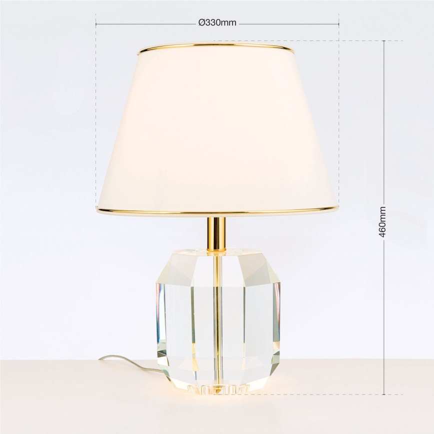 Stolná lampa ALEXIS 1xE27/60W/230V krémová/zlatá/číra