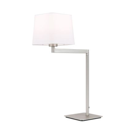 Stolná lampa CARLTON 1xE27/40W/230V biela/matný chróm