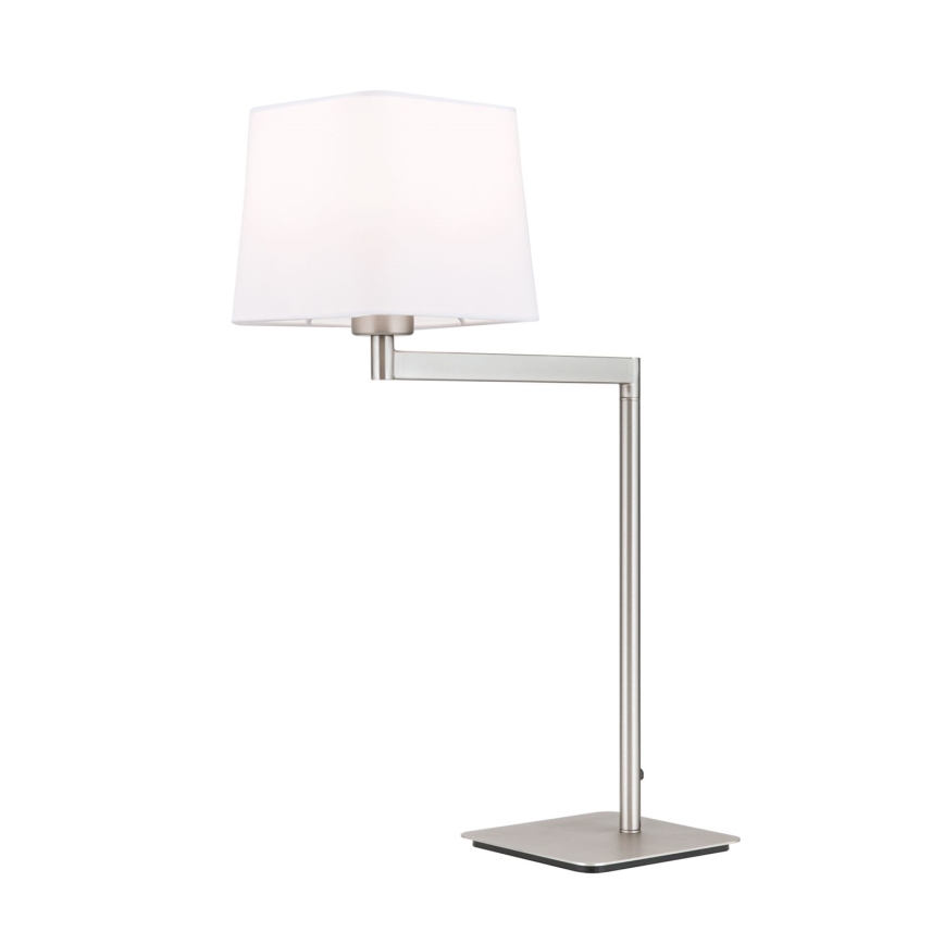 Stolná lampa CARLTON 1xE27/40W/230V biela/matný chróm