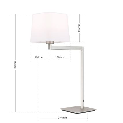 Stolná lampa CARLTON 1xE27/40W/230V biela/matný chróm