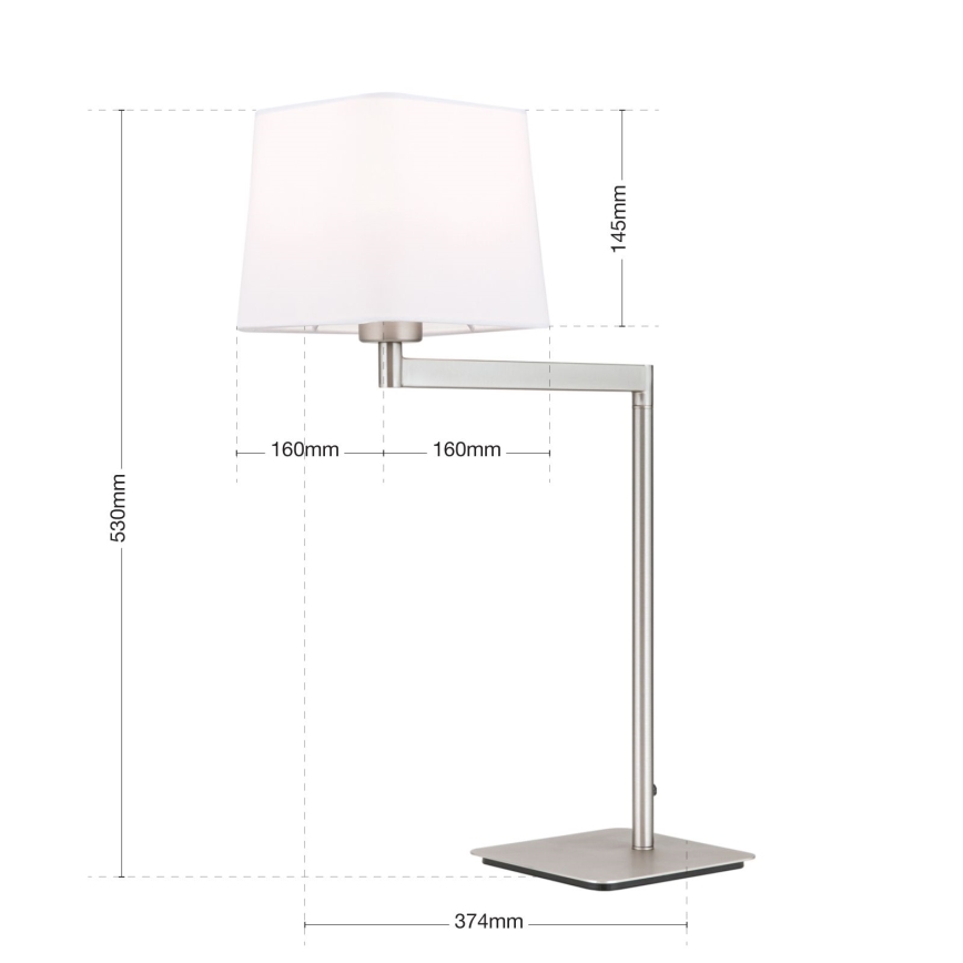 Stolná lampa CARLTON 1xE27/40W/230V biela/matný chróm