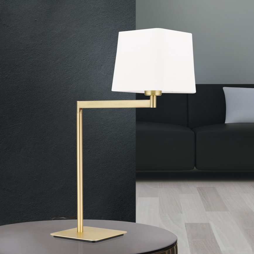 Stolná lampa CARLTON 1xE27/40W/230V biela/zlatá