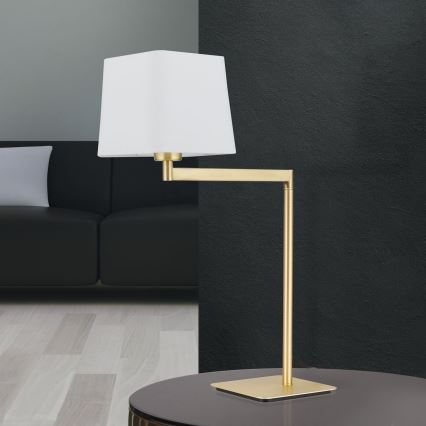 Stolná lampa CARLTON 1xE27/40W/230V biela/zlatá