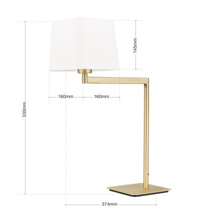 Stolná lampa CARLTON 1xE27/40W/230V biela/zlatá