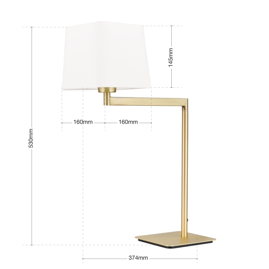Stolná lampa CARLTON 1xE27/40W/230V biela/zlatá