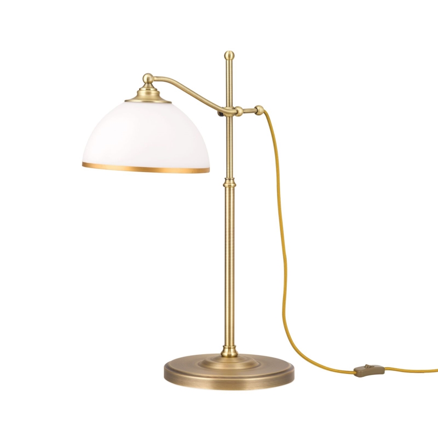 Stolná lampa OLD LAMP 1xE27/40W/230V 65 cm biela/mosadz