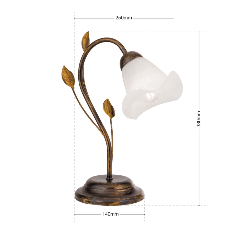 Stolná lampa SISI 1xE14/40W/230V bronz/patina