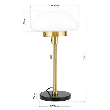 Stolná lampa SPARTA 1xE27/40W/230V zlatá/čierna