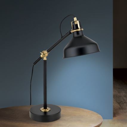 Stolná lampa SCHILLER 1xE27/40W/230V čierna/bronz