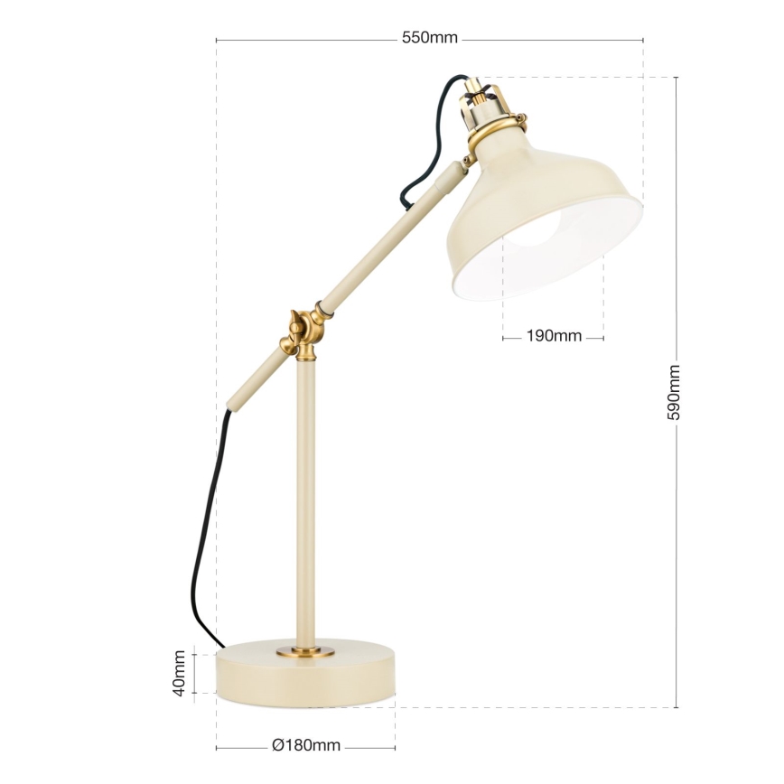 Stolná lampa SCHILLER 1xE27/40W/230V krémová/bronz