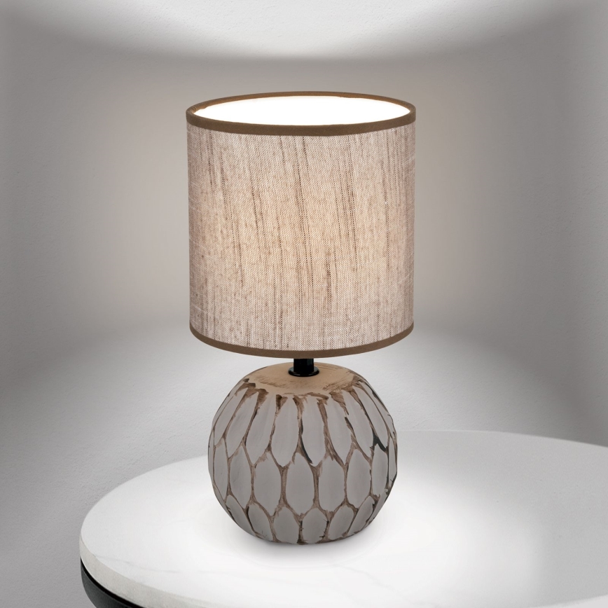 Stolná lampa PINIA 1xE14/25W/230V keramika béžová/šedá