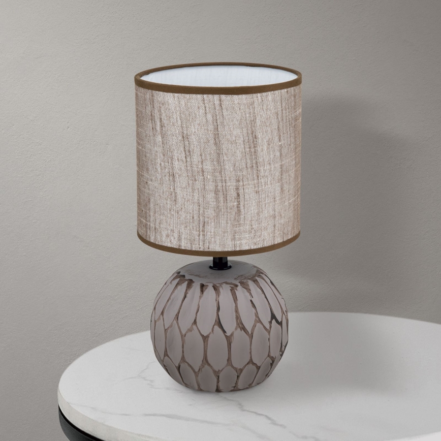 Stolná lampa PINIA 1xE14/25W/230V keramika béžová/šedá