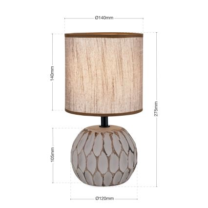 Stolná lampa PINIA 1xE14/25W/230V keramika béžová/šedá