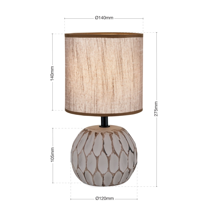 Stolná lampa PINIA 1xE14/25W/230V keramika béžová/šedá