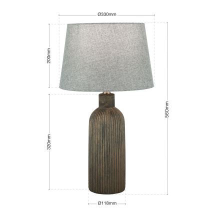 Stolná lampa ORCHID 1xE27/40W/230V keramika hnedá/šedá