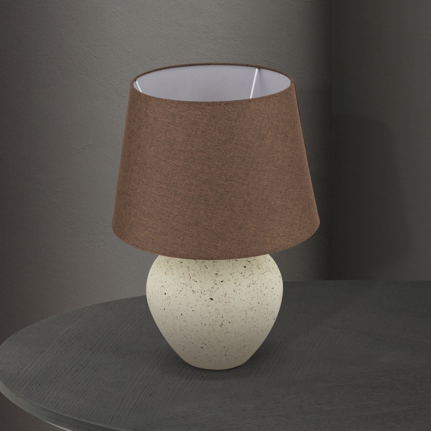Stolná lampa MASAI 1xE27/40W/230V keramika hnedá/béžová