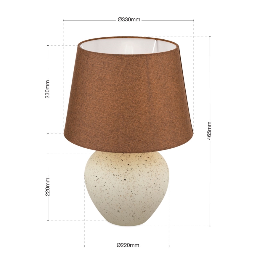 Stolná lampa MASAI 1xE27/40W/230V keramika hnedá/béžová