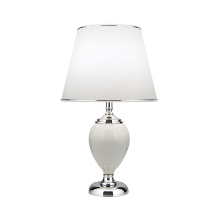 Stolná lampa OVUM 1xE27/40W/230V 48 cm keramika biela/lesklý chróm