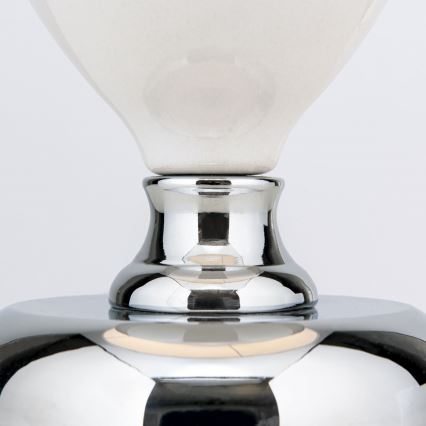 Stolná lampa OVUM 1xE27/40W/230V 48 cm keramika biela/lesklý chróm