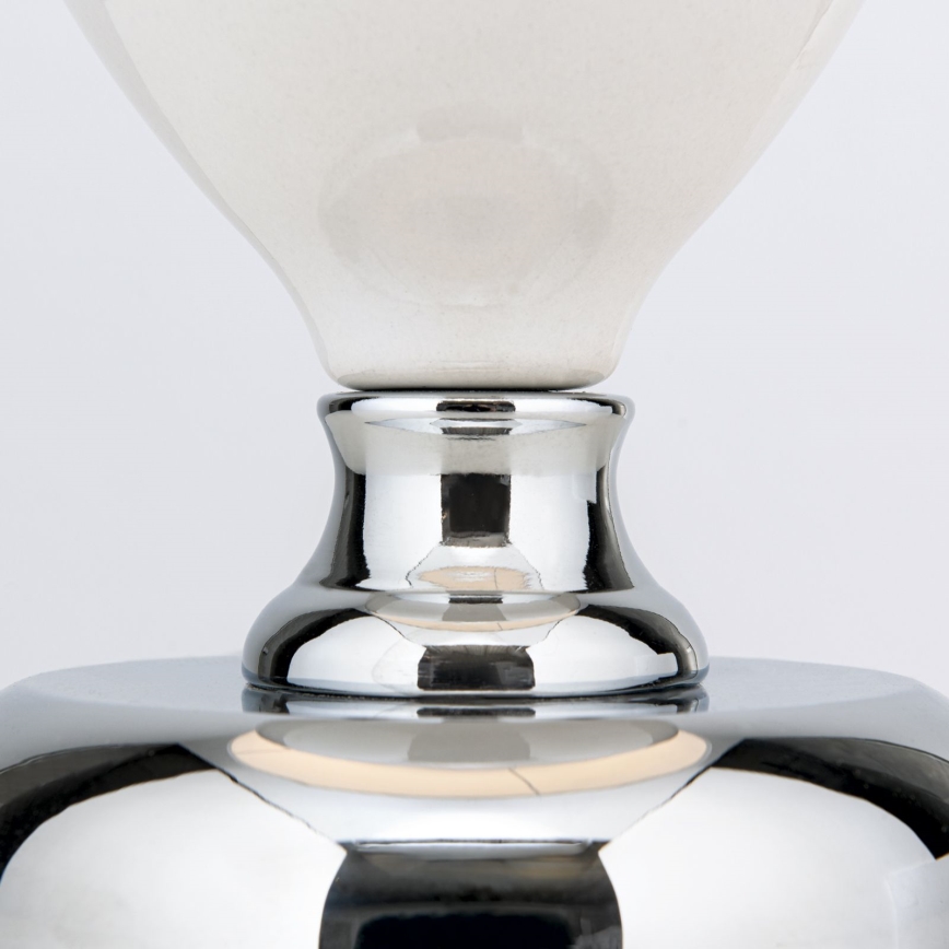 Stolná lampa OVUM 1xE27/40W/230V 48 cm keramika biela/lesklý chróm