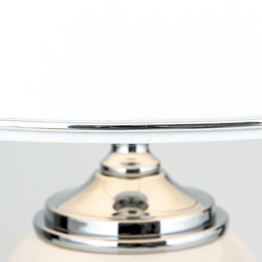 Stolná lampa OVUM 1xE27/40W/230V 48 cm keramika biela/lesklý chróm