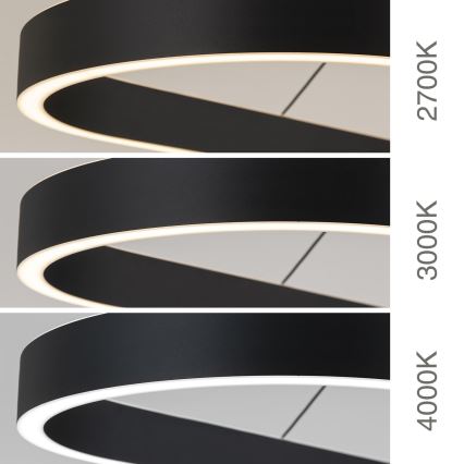 LED luster na lanku CARRARA LED/80W/230V 2700/3000/4000K čierny