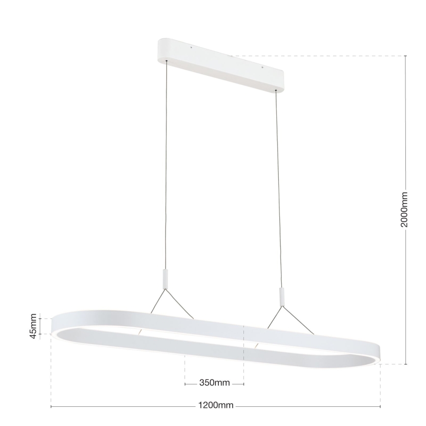LED Luster na lanku CARRARA LED/80W/230V 2700/3000/4000K biela
