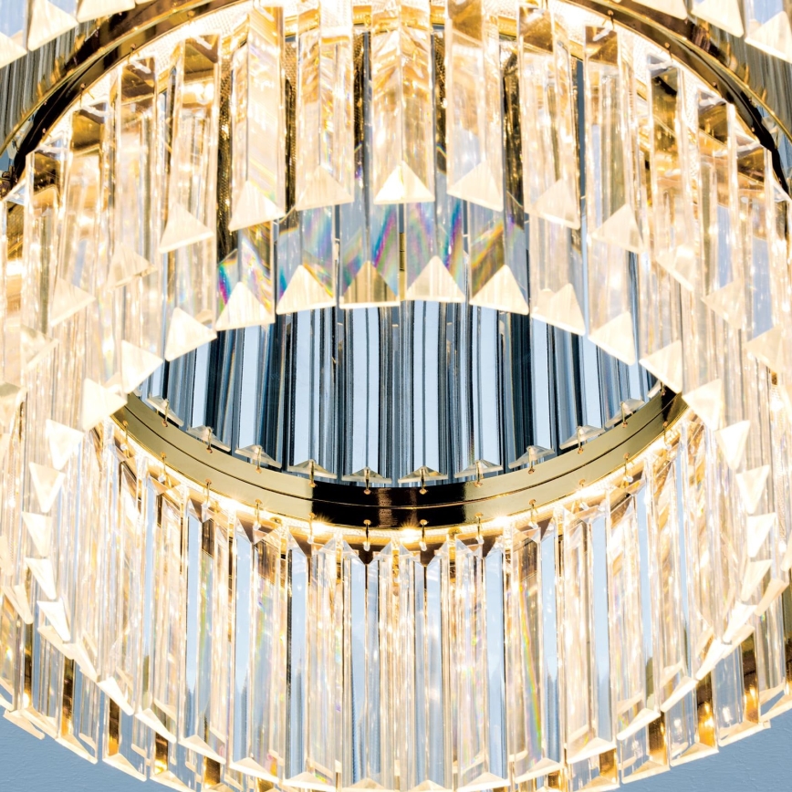 LED Stmievateľné krištáľové stropné svietidlo PRISM LED/80W/230V pr. 55 cm 24K zlatý