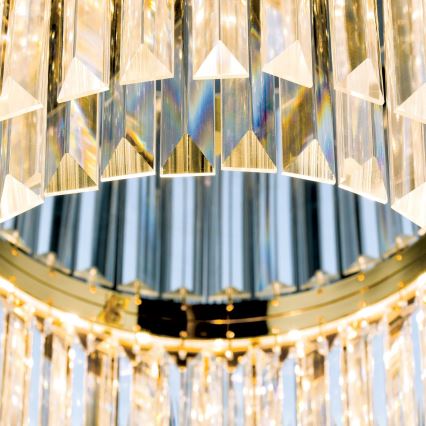 LED Stmievateľné krištáľové stropné svietidlo PRISM LED/80W/230V pr. 55 cm 24K zlatý