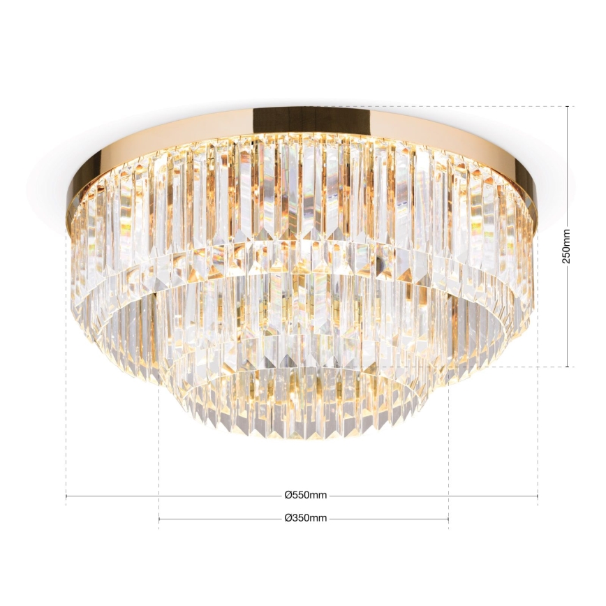 LED Stmievateľné krištáľové stropné svietidlo PRISM LED/80W/230V pr. 55 cm 24K zlatý